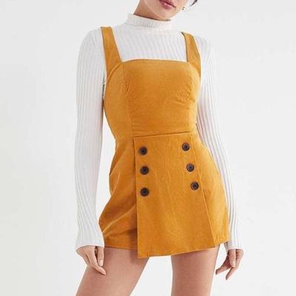 UO | BDG Mustard Yellow Corduroy Romper - Picture 1 of 7